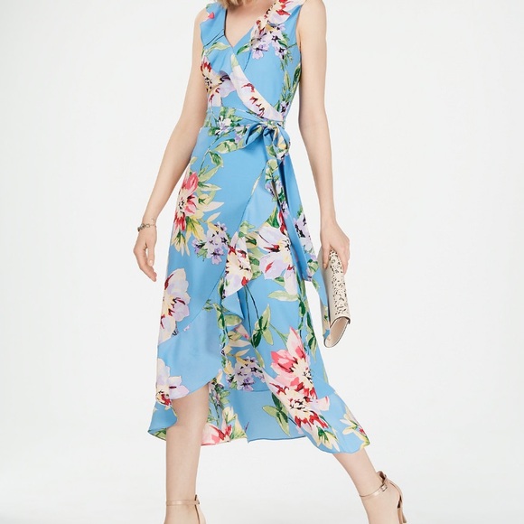 vince camuto faux wrap dress